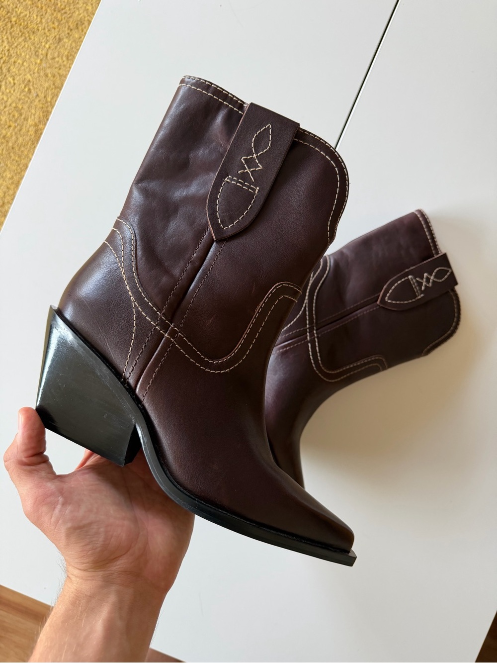 Free People Pitchfork Point Dark Brown Western Boots